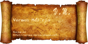 Vermes Mária névjegykártya